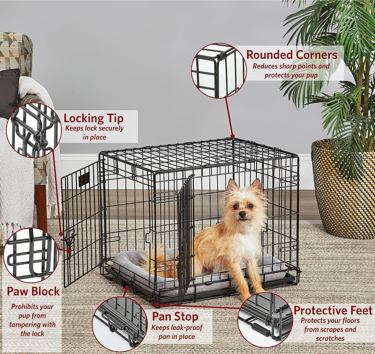 LifeStages by MidWest 36-Inch Double Door Crate, M-L Breeds - Double Door / Fits 24-inch Crate - image 4