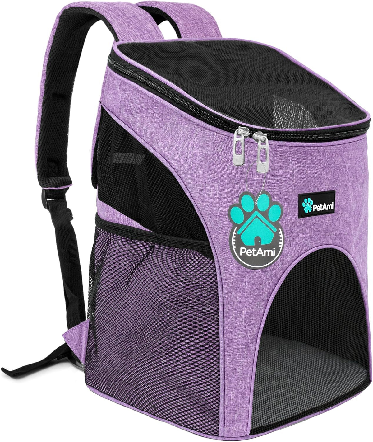 PetAmi Cat Backpack Carrier for Small Dogs and Large Cats - Heather Purple