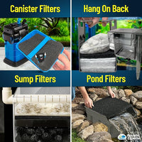 Aquarium Carbon Pad - Cut to Fit Carbon Infused Filter Pad Media for Crystal Clear Fish Tank and Ponds (10.5 Inch Width, 36 Inch Long)