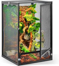 RunDuck Foldable Reptile Terrarium Kit 33 Gallon 26"x17"x17" – Essentials for Reptiles And Amphibians - Black / 26"x17"x17"