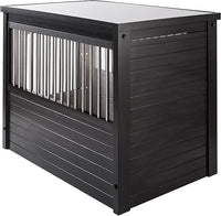 New Age Pet ECOFLEX Dog Crate End Table - Furniture-Style Pet Crate for Crate Trained Dogs - Stainless Steel Tubing & a Latched Closure - 10 Year Manufacturer's Warranty.