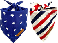 Halloween Dog Bandanas 2 Pack - 4th of July / Large