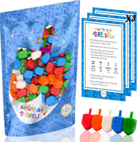 25-Pack Hanukkah Dreidels Multicolor Plastic Chanuka Draydels - 25-Pack