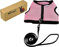 Niteangel Adjustable Soft Harness with Elastic Leash for Rabbits – Essentials for Small Pets - XL / Pink - image 2