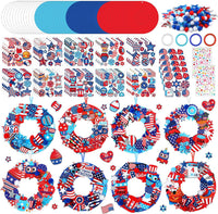 Hollowfly Thanksgiving paper wreath craft kits with gem stickers, ribbons and wool balls - view 5