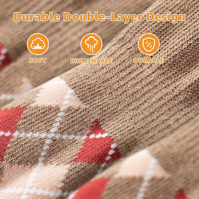 LOOBANI Dog Socks to Prevent Licking Paws - Dog Socks for Hardwood Floors Anti Slip for Traction Control - Dog Grippy Socks for Senior Dog Small Medium Large Dogs on Tile Floors, Caramel XL