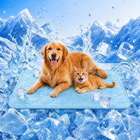 Cooling Dog Mat Large, Breathable 3D Mesh No-Gel Pad - Blue / 36" * 23"