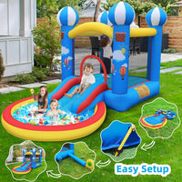 Culaluva 7-in-1 inflatable bounce house with slide, ball pit and basketball rim - view 5