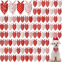 Chunful 100 Pcs Fall Dog Bandanas Bulk Maple Leaf Print Autumn Pet - Red white / 25.6 x 17.7 x 17.7"