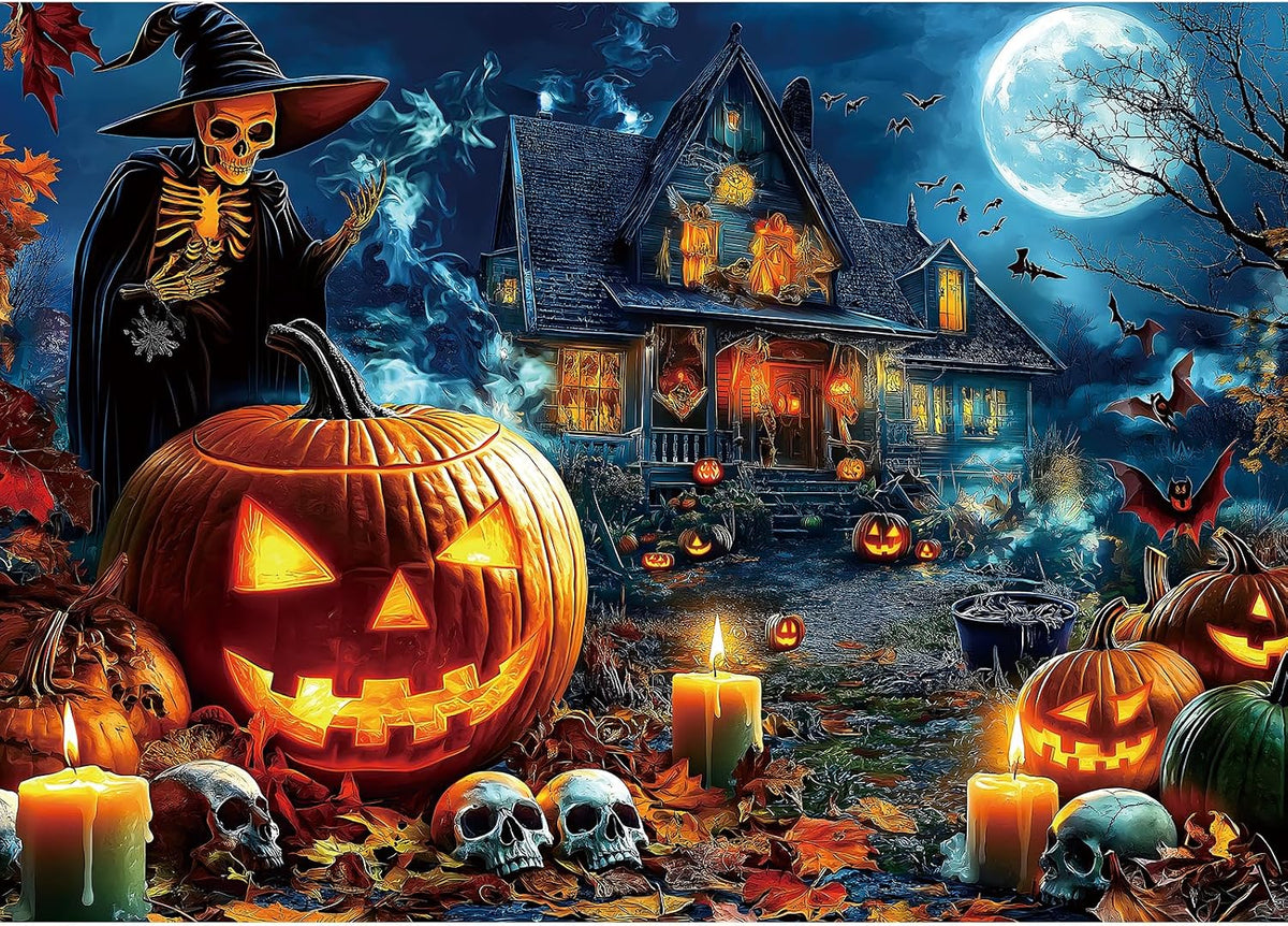 Blueforest Puzzles for Adults 500 Pieces - Haunted House Horror Night / 27.5" x 19.7"