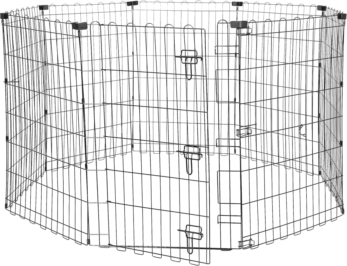 Amazon Basics Portable Foldable Octagonal Metal Exercise Dog Playpen - Single Door / 36"H