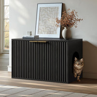 Evermagin 31.5" Cat Litter Box Enclosure Furniture – Essentials for Cats - Black