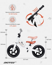 RIDYEE Toddler Balance Bike 2 Year Old - Snowy - image 4