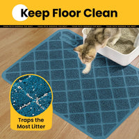 Conlun Cat Litter Mat Litter Trapping Mat - Navy / Small (24" x 17") - image 3