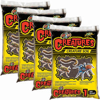 Zoo Med Creatures Creature Soil Bag 1 Quart – Daily Care for Reptiles And Amphibians - 1 QT (Pack of 4)