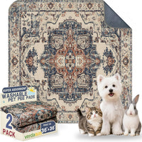 Washable Pee Pads for Dogs, Reusable Puppy Potty Training Pads - Beige/Blue/Multi / 36" ×36"(pack of 2)