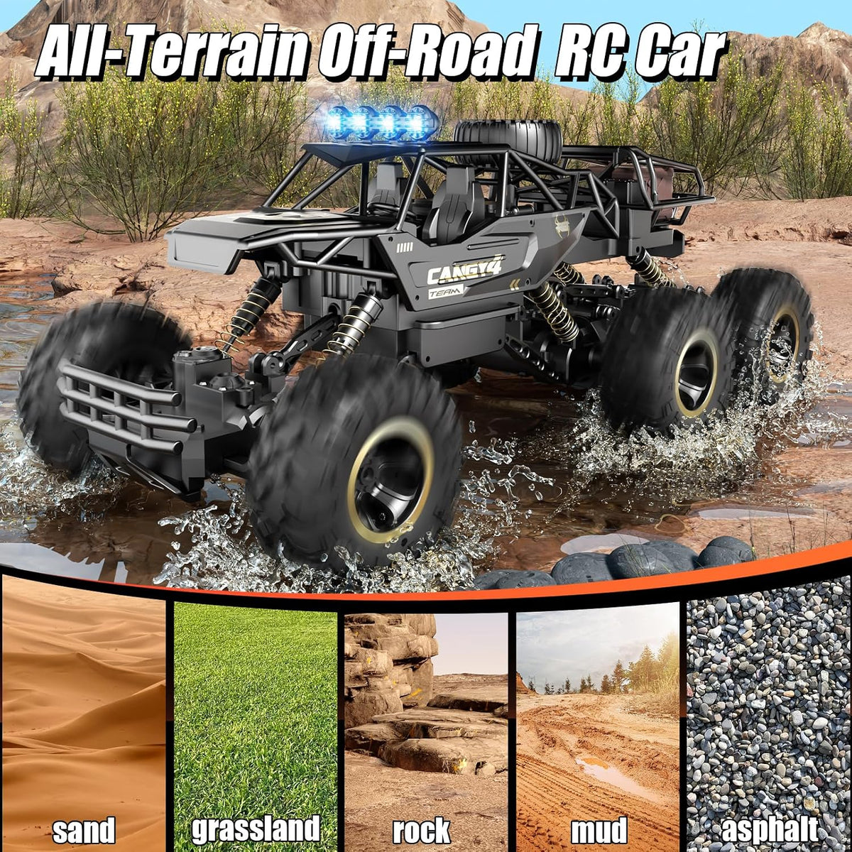 Jiakora RC Cars Remote Control Car 1:12 Off Road Truck - 6 Wheels Black - image 2