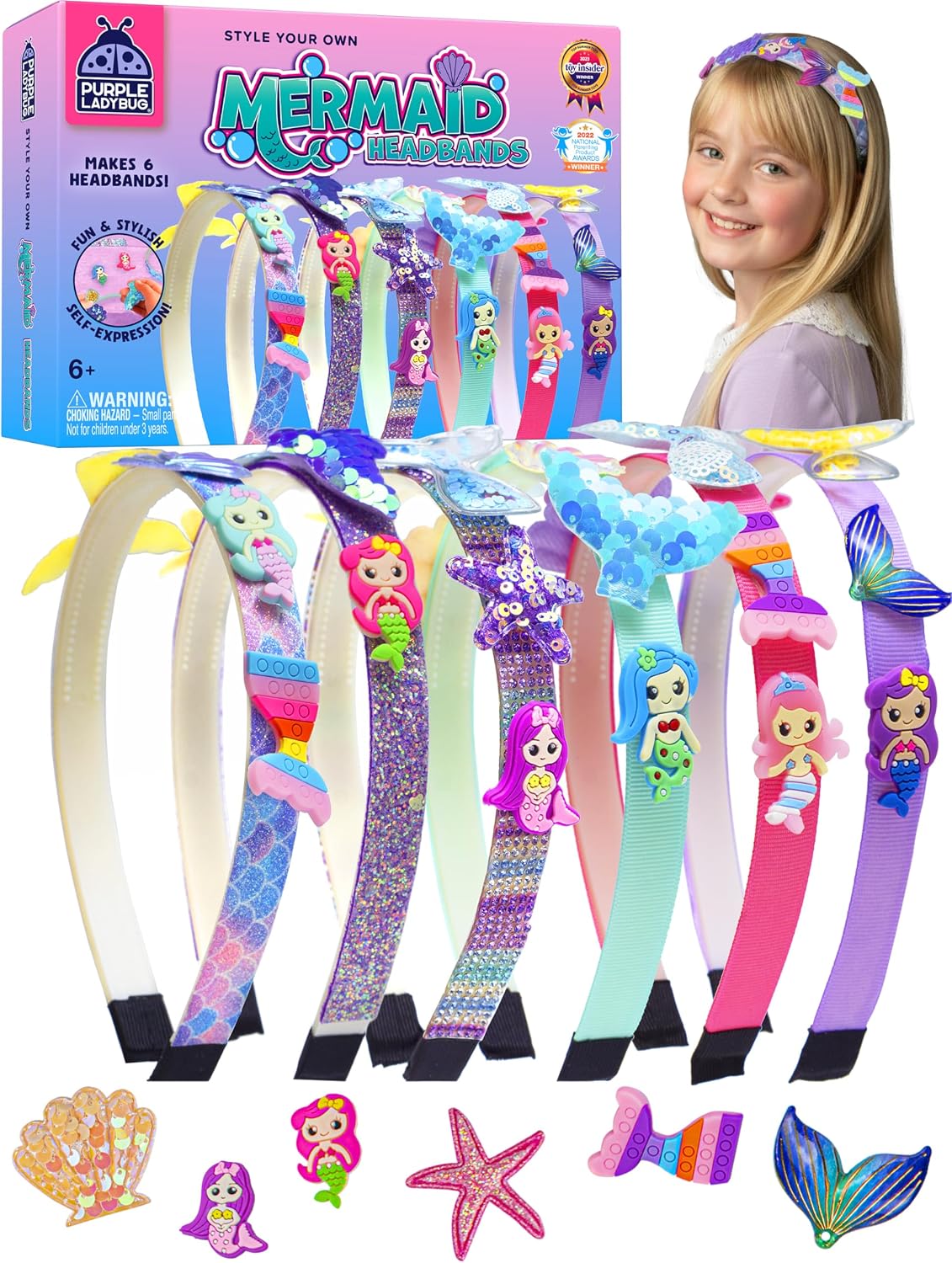 Glamour Headband Making Kit for Girls Ages 5+ - Mermaid Headbands