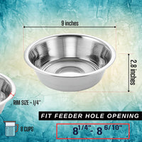 Pet Feeder Stainless Steel Dog Bowls Replacement 8" Diameter 2-Pack – Essentials for Dogs - 8 cup (Standard) / Double Pack - image 3