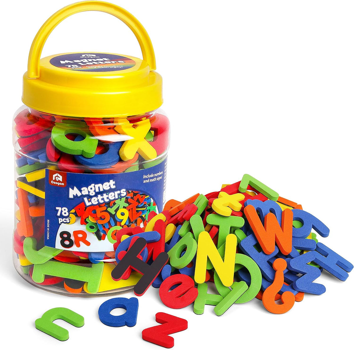 Coogam EVA Magnetic Letters Numbers 78 Pcs Alphabet ABC 123 Fridge