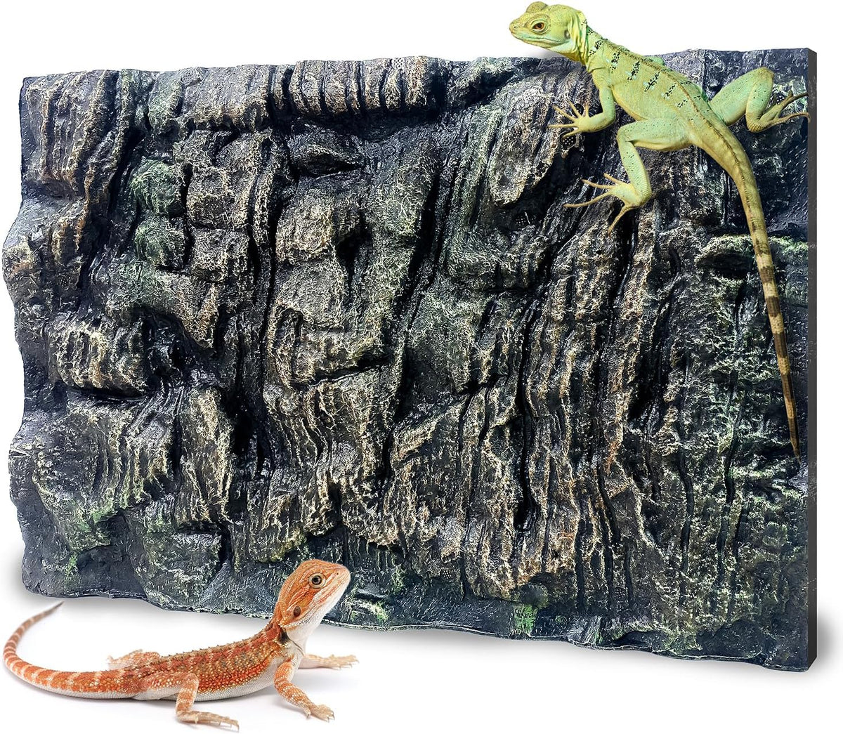 4pcs Rock Terrarium Background, 3D Reptile Tank Background Board - Paleyellow-17.7"*11.8"（1pcs）