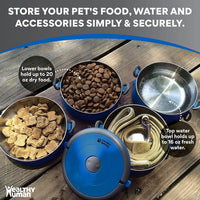 Healthy Human Travel Pet Bento Bowls - 3-Bowl Set / Blue - image 3