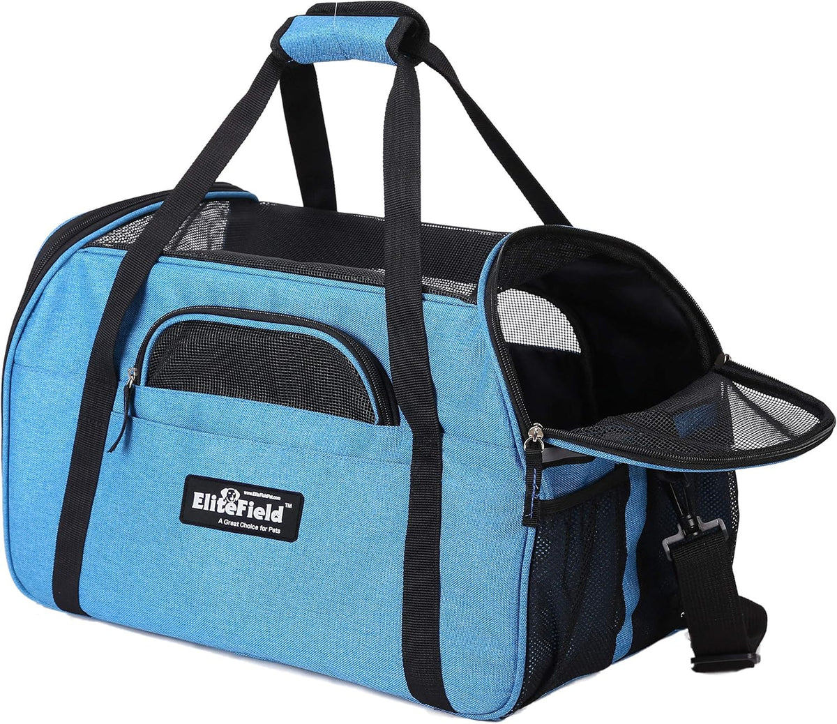 EliteField Soft-Sided Pet Carrier for Cats & Small Dogs – Essentials for Dogs - 21.0"L x 12.0"W x 13.0"H / Sapphire Blue - image 2