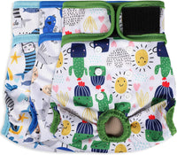 Washable Female Dog Diapers - XX-Large(27.5"-33"Waist) / Cactus