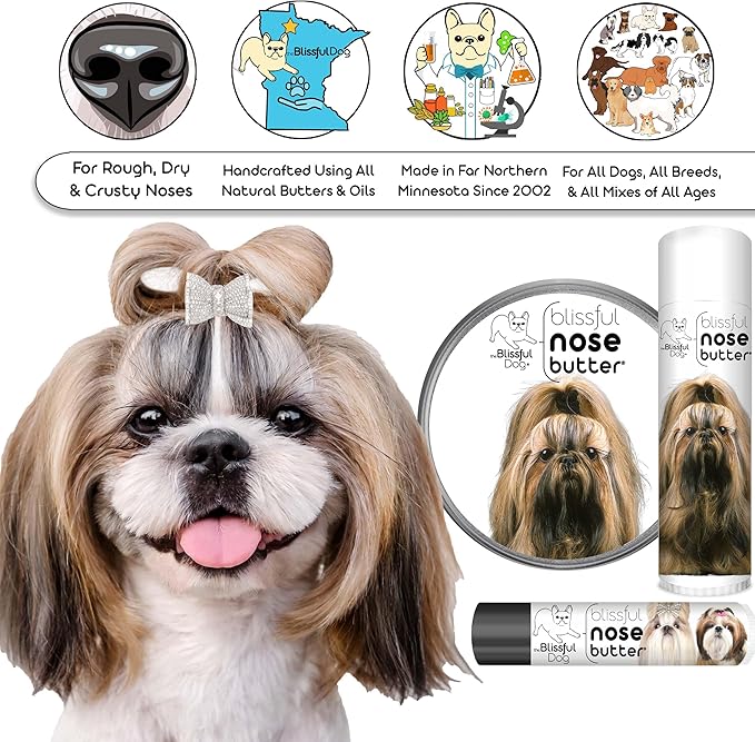 The Blissful Dog Shih Tzu Unscented Nose Butter - Dog Nose Butter, 8 Ounce