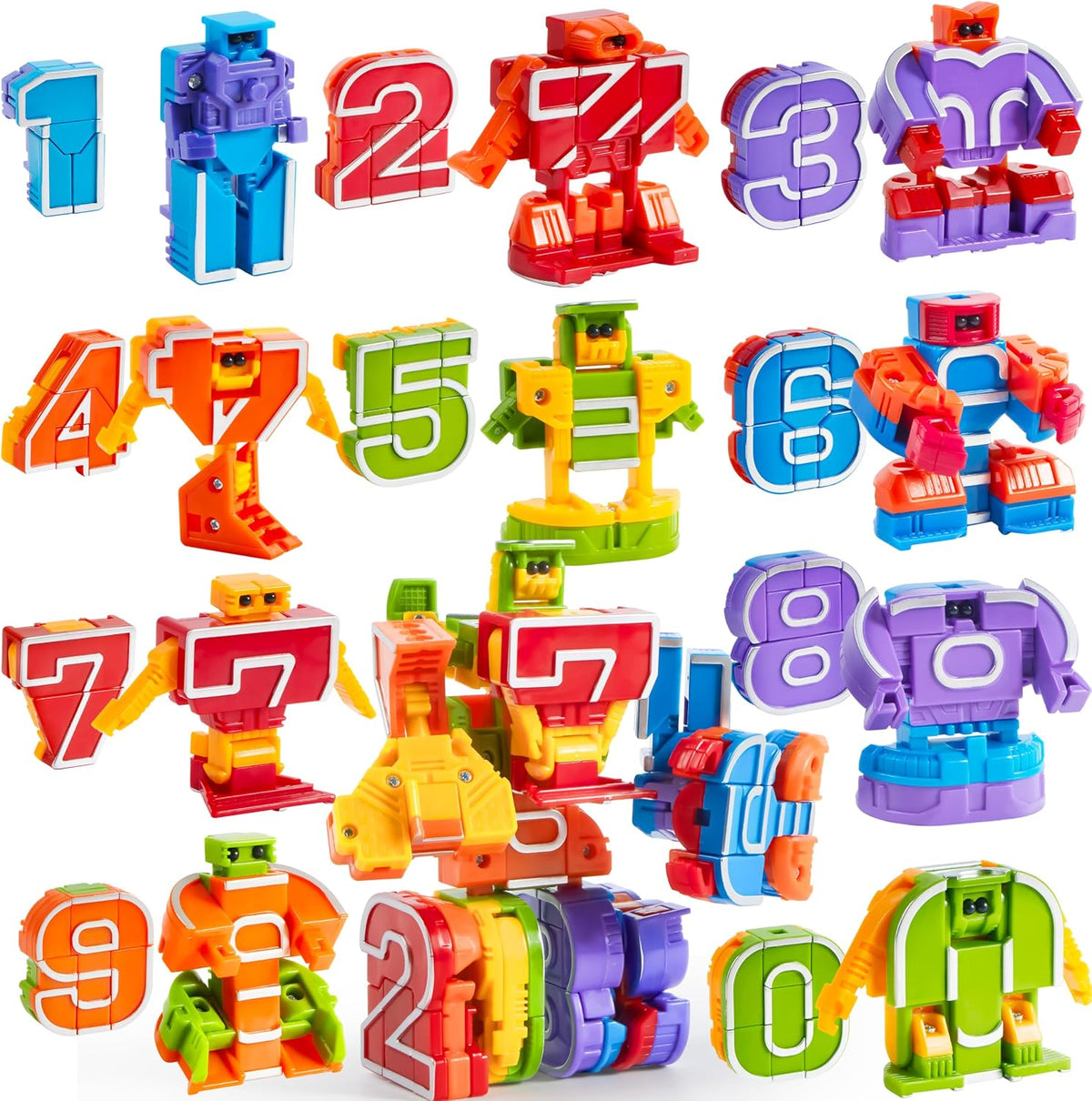 JOYIN 10 Pcs Number Robots Educational Toys, Number Robots