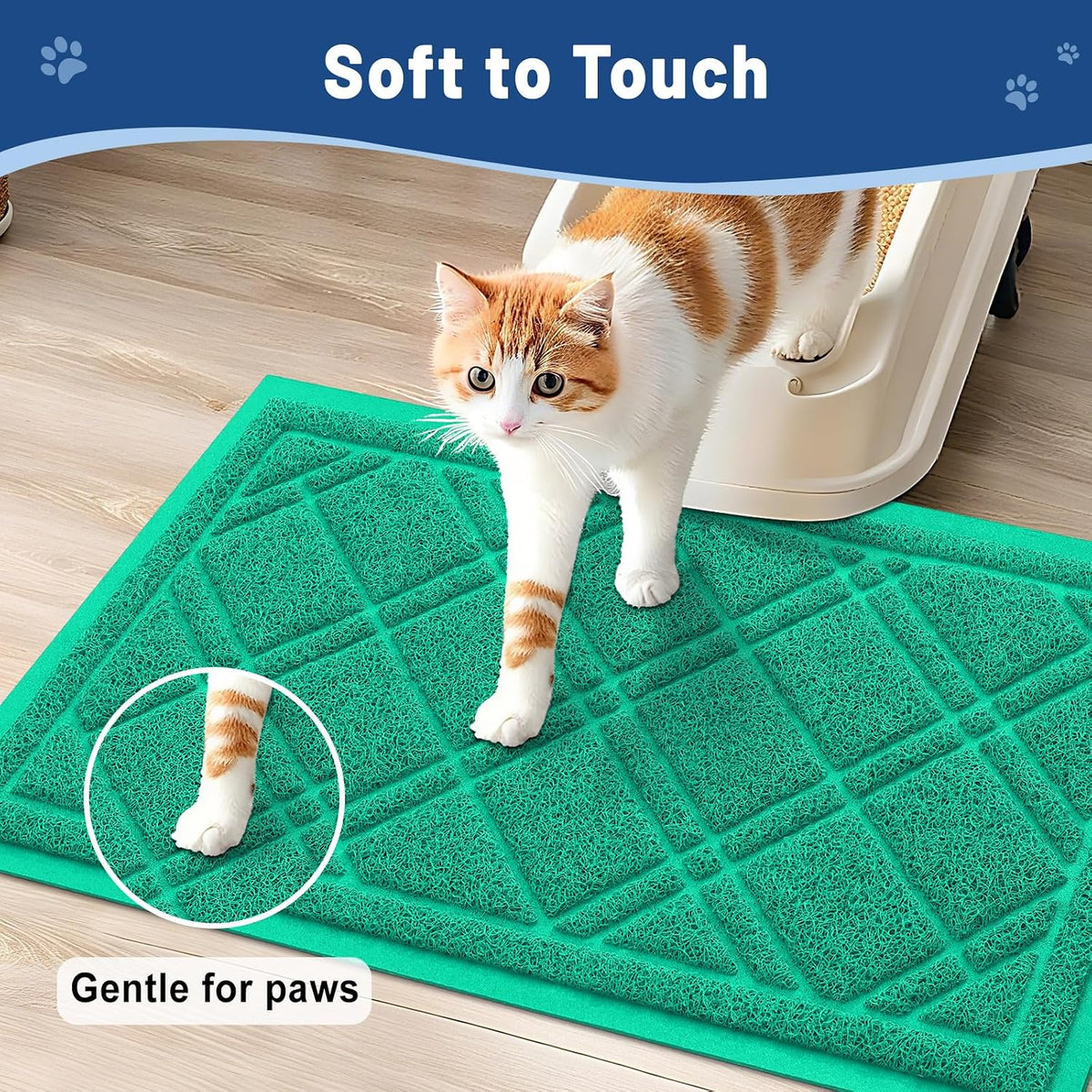 Smiry Cat Litter Box Mat 30x17 - 30x17 / Green - image 4