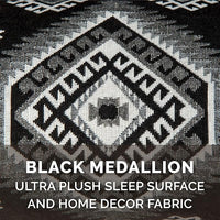 Furhaven Orthopedic Dog Bed for Large Dogs w/ Removable Bolsters & Washable Cover, For Dogs Up to 95 lbs - Plush & Southwest Kilim Woven Decor Sofa - Black Medallion, Jumbo/XL
