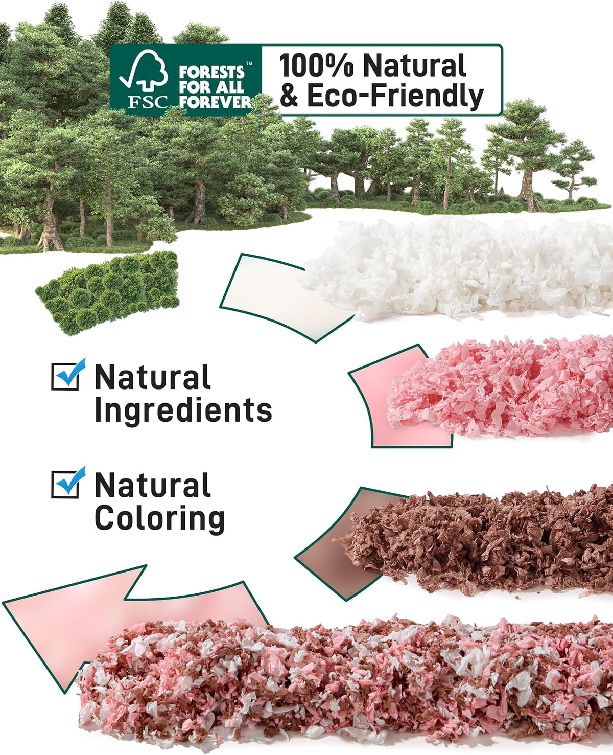 BUCATSTATE Hamster Bedding 15L, 99% Dust-Free Paper Bedding - Blossom / 15L - image 3