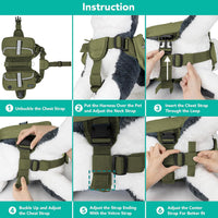 PetAmi Dog Backpack for Medium Large Dogs, Hiking Saddle Bag - Medium / Olive Canvas - image 4
