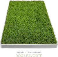 Dog Grass Pad with Tray, Dog Litter Box, Porch Potty for Puppy Pee Training, Indoor Portable Fake Grass Pee Pad System, Artificial Grass + Pee Pad Holder