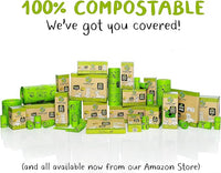PLANET POOP Home Compostable Dog Poop Bags, Large Single Roll 300 Grab & Go, for Dogs Un-Scented Dog Waste Bags, Thick Leakproof Doggy Cat Bag, Plant-Based Pet Supplies