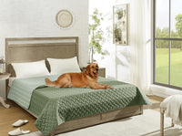 gogobunny 100% Double Sided Waterproof Dog Blanket Soft Pet Bed Cover - 30x30 Inch (Pack of 1) / Dark Green/Light Green - image 3