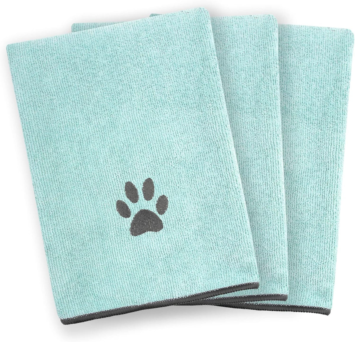 Ritz Premium Embroidered Microfiber Pet Towel, 18" x 28" - Paw Spa Blue / Small (Pack of 3) - image 2
