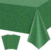 NatNarr 3 Pack Wood Grain Plastic Tablecloths - Grass