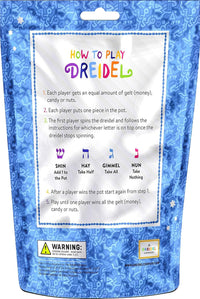 The Dreidel Company 25 pack Hanukkah dreidels in blue and white plastic with foil Hebrew letters - view 6
