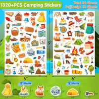 LINAYE 24 Sheets Happy Birthday Stickers, 730 Counts - Camping 24 Sheets - image 2