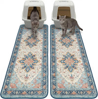 Hompet Cat Litter Mat 2 Pack - 18x54 Inch (Pack of 2) / Husk Birch Sunflower