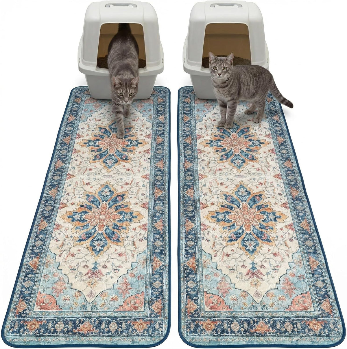 Hompet Cat Litter Mat 2 Pack - 18x54 Inch (Pack of 2) / Husk Birch Sunflower