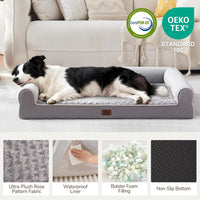 Orthopedic Large Dog Bed，Washable Dog Couch for XL Senior Dogs – Essentials for Dogs - Light Grey / 36"L x 27"W x 6.5"Th - image 3