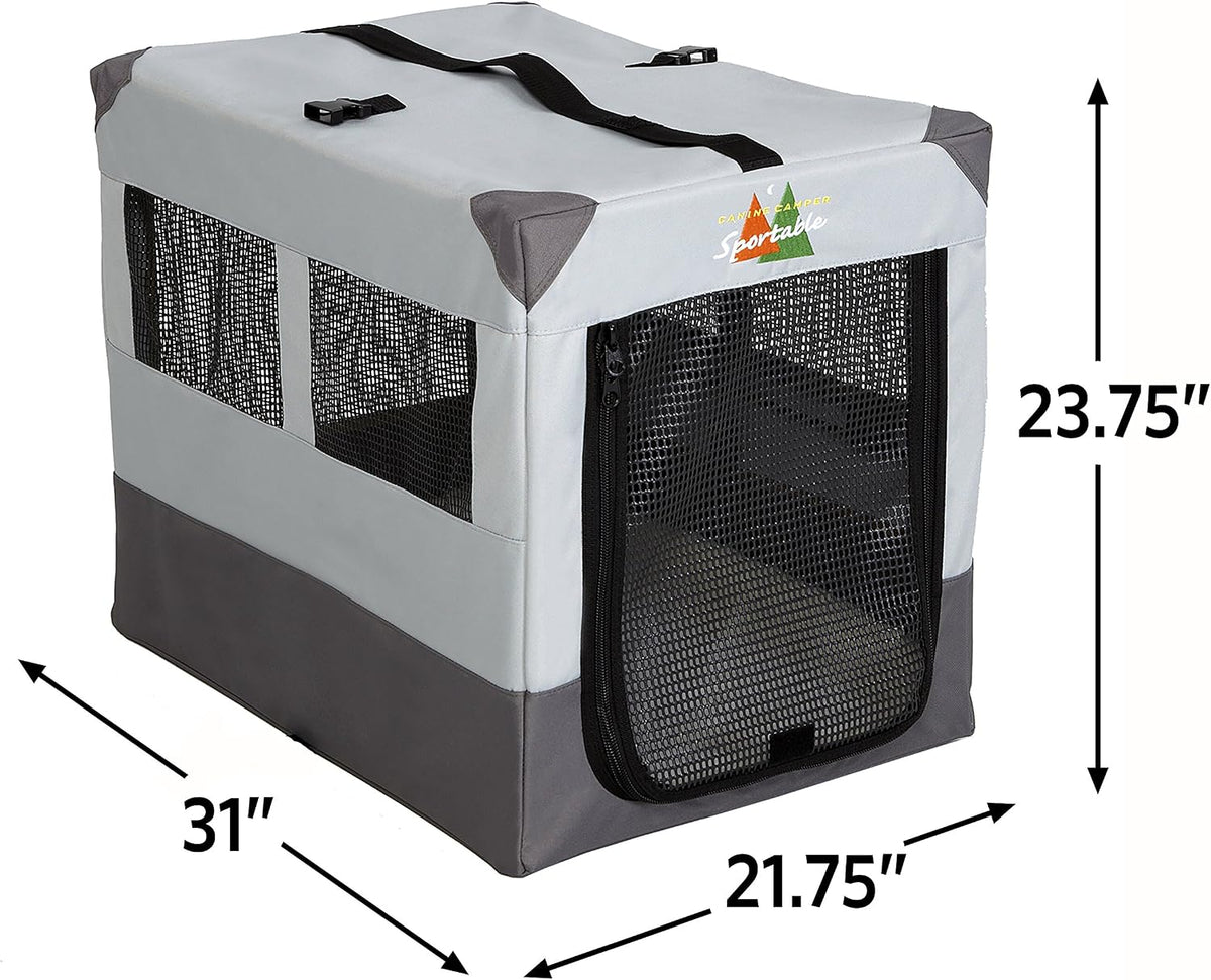 MidWest Homes for Pets Canine Camper Sportable, Soft-Sided - Gray / 31.0"L x 21.8"W x 23.8"H - image 3