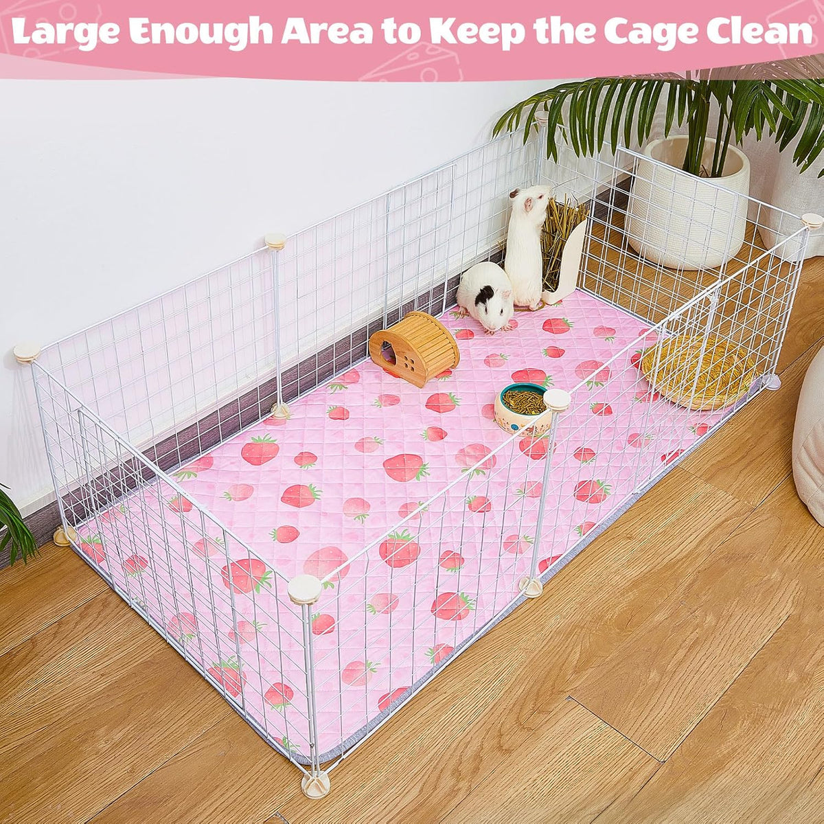 Unicorn Catcher 2 Pack Washable Guinea Pig Cage Liner - Pink / 47X24in - image 2