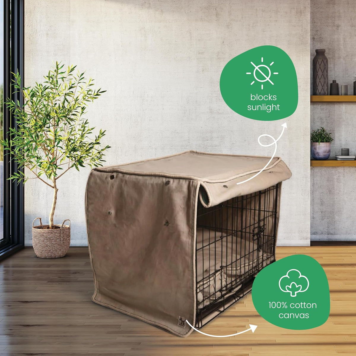Molly Mutt Tan Dog Crate Cover, Non-Toxic & 100% Cotton - Wild Horses / 36.0"L x 23.0"W x 25.0"H - image 4