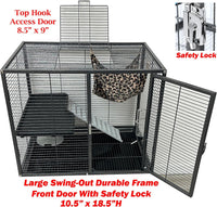 Deluxe Double Unit Two Full Story Small Animal Critter Home Rolling - Black Vein / 2 / 24"L x 17.5"W x 34"H - image 4