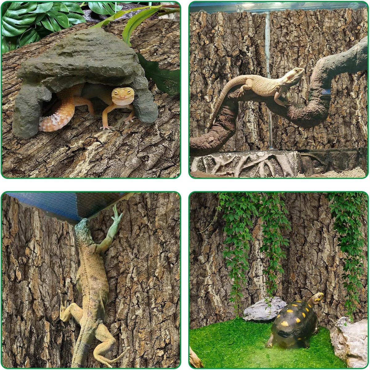 10PCS Cork Tile Background Bark 7.9”Lx7.9”W Reptile Tank Background - 2PCS - 11.8” x 7.9” - image 4