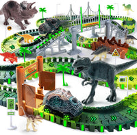 264 PCS Construction Race Tracks for Kids Toys - Dinosaur Race Track